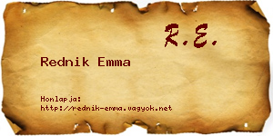 Rednik Emma névjegykártya